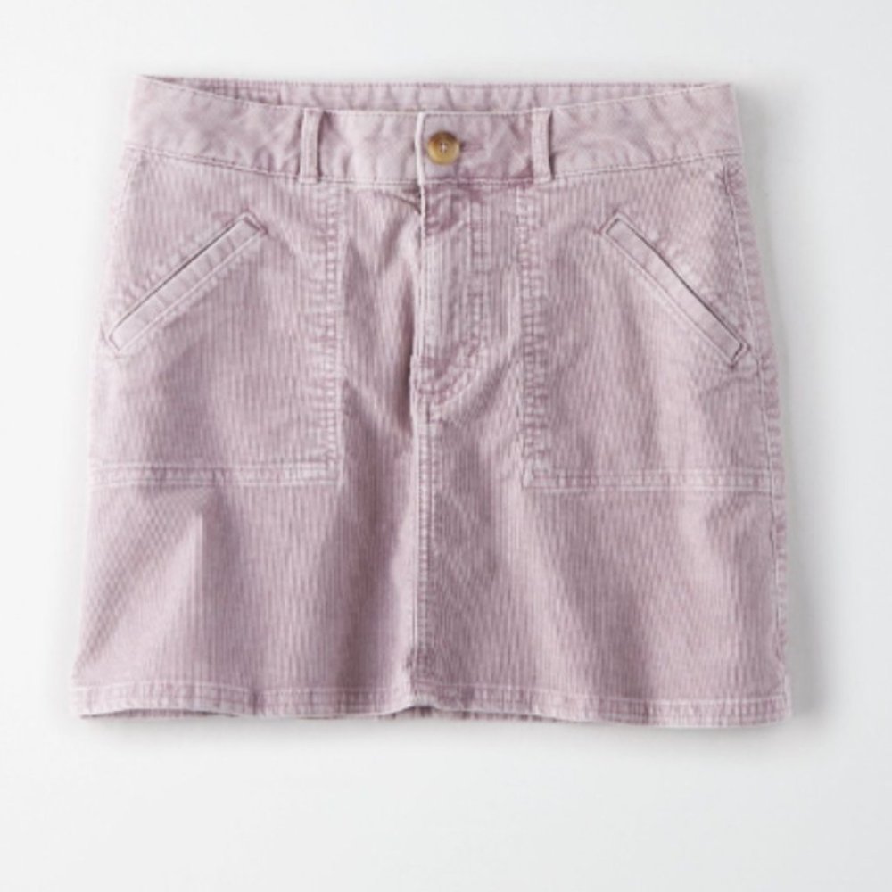 American Eagle Lavender Corduroy Mini Skirt